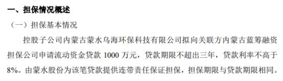 蒙水股份控股子公司拟向关联方申请流动资金贷款1000万 公火狐电竞司为该笔贷款提供连带责任保证担保(图1) 蒙水股份控股子公司拟向关联方申请流动资金贷款1000万 公火狐电竞司为该笔贷款提供连带责任保证担保(图1)