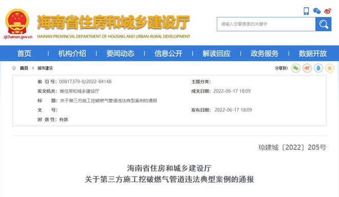 火狐电竞海南宏远建筑工程违反城镇燃气管理条例被罚款99000元(图1)