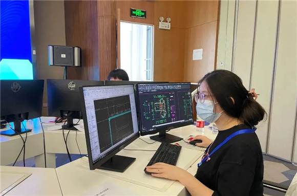 中职]市城建(火狐电竞园林)学校：第二届全国技能大赛上海选拔赛(世赛选拔项目)数字建造项目比赛在校举行(图5)