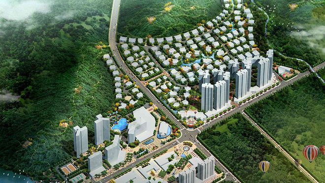 园林设火狐电竞计 小区景观设计鸟瞰图(图1)