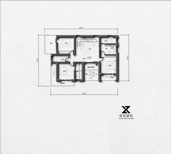 火狐电竞二层现代简约风自建别墅设计方案(图3)