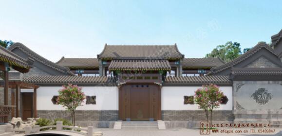 中式别墅园林景观设计案例假山、水池、石桥火狐电竞、水榭(图4)