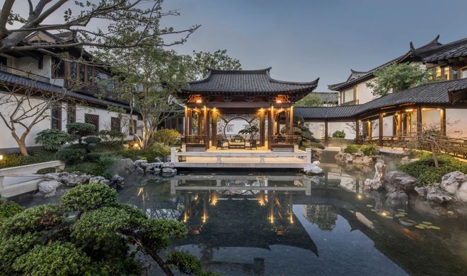 玩转庭院：11个“中式庭院”设计案例院子这样造几十年不落伍火狐电竞(图3)