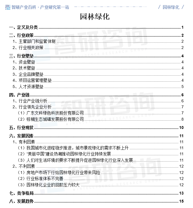 产业研究第一站！智研——园林绿化产业火狐电竞百科【322】(图1)