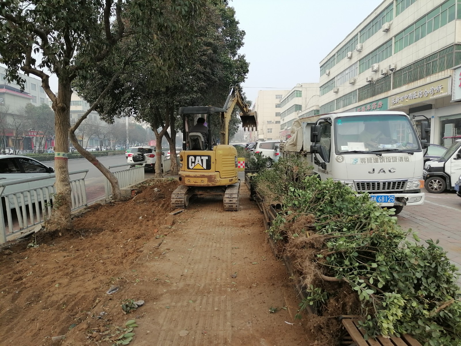 火狐电竞汝州市城市管理局：闹市区护栏内侧绿化带“消失”？原来(图2)